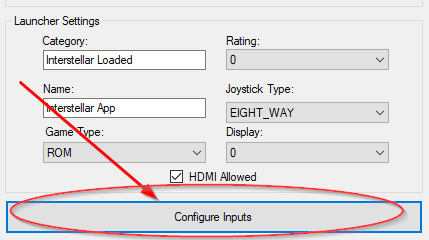 Configure Inputs click