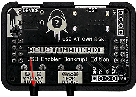 Image of PCB pointing to mystery button