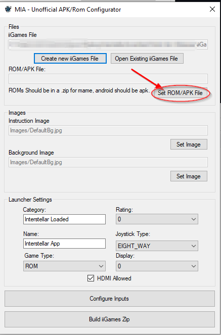 select rom apk interface
